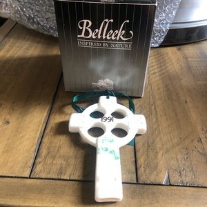 Belleek cross ornament